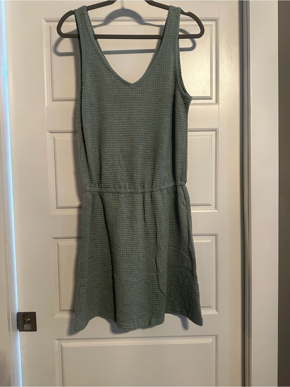 Cupshe Sage Green Waffle Knit Sleeveless Swim Coverup